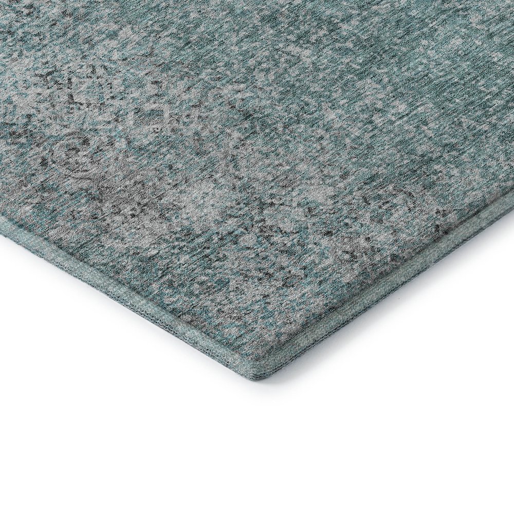 Premium Machine Washable Mayfield AMF840 Teal 8' x 10' Rug. Picture 3