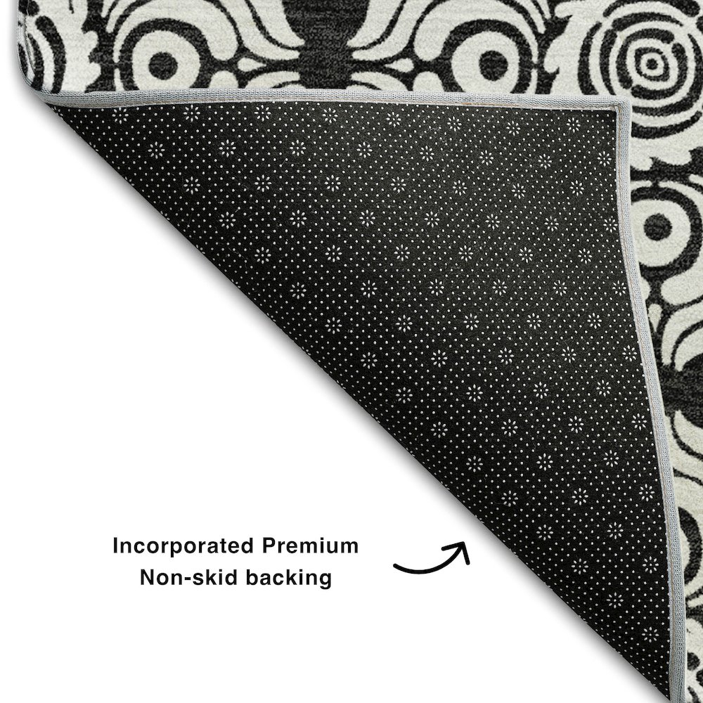 Premium Machine Washable Mayfield AMF854 Black 8' x 10' Rug. Picture 2