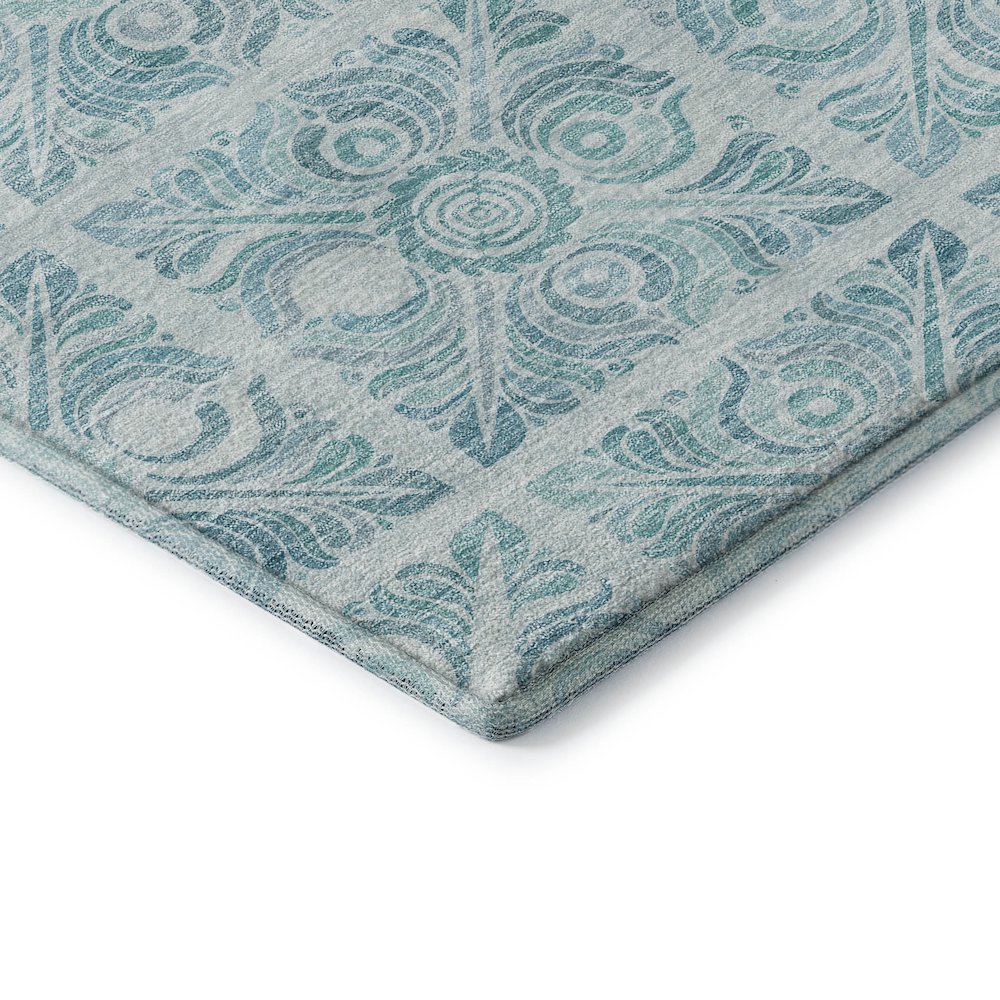 Premium Machine Washable Mayfield AMF854 Turquoise 8' x 10' Rug. Picture 3