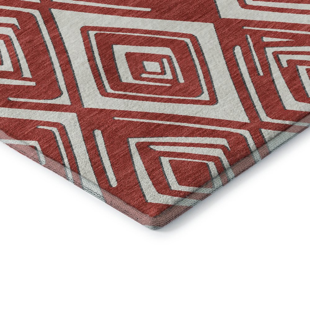 Premium Machine Washable Mayfield AMF862 Red 8' x 10' Rug. Picture 3