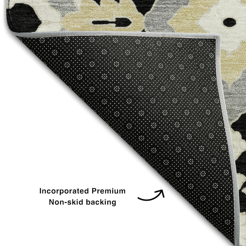 Premium Machine Washable Mayfield AMF863 Black 8' x 10' Rug. Picture 2