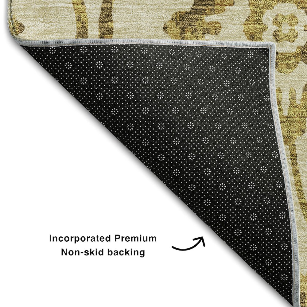 Premium Machine Washable Mayfield AMF868 Gold 8' x 10' Rug. Picture 2