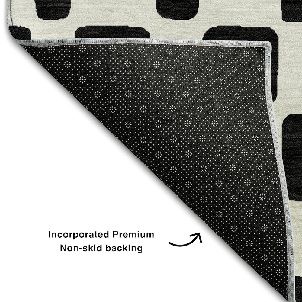 Premium Machine Washable Mayfield AMF871 Black 8' x 10' Rug. Picture 2