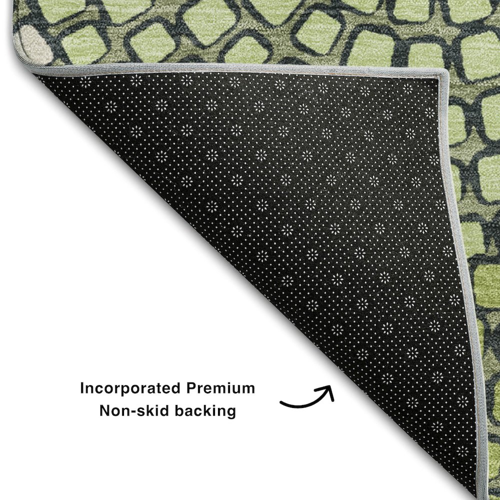 Premium Machine Washable Mayfield AMF882 Olive 8' x 10' Rug. Picture 2