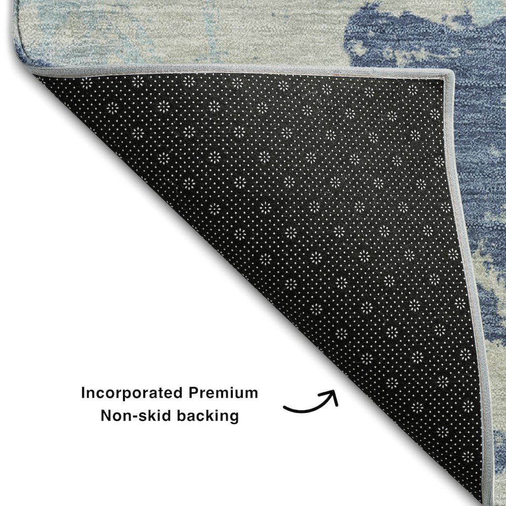 Premium Machine Washable Mayfield AMF885 Navy 8' x 10' Rug. Picture 2