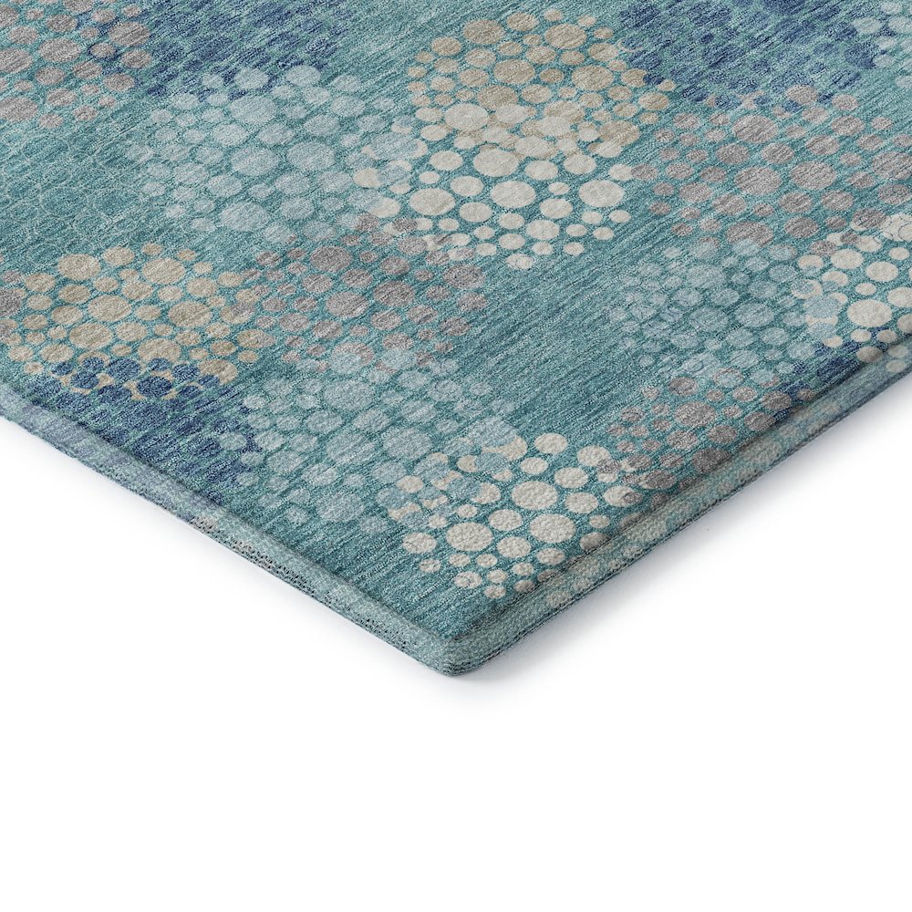 Premium Machine Washable Mayfield AMF908 Teal 8' x 10' Rug. Picture 3
