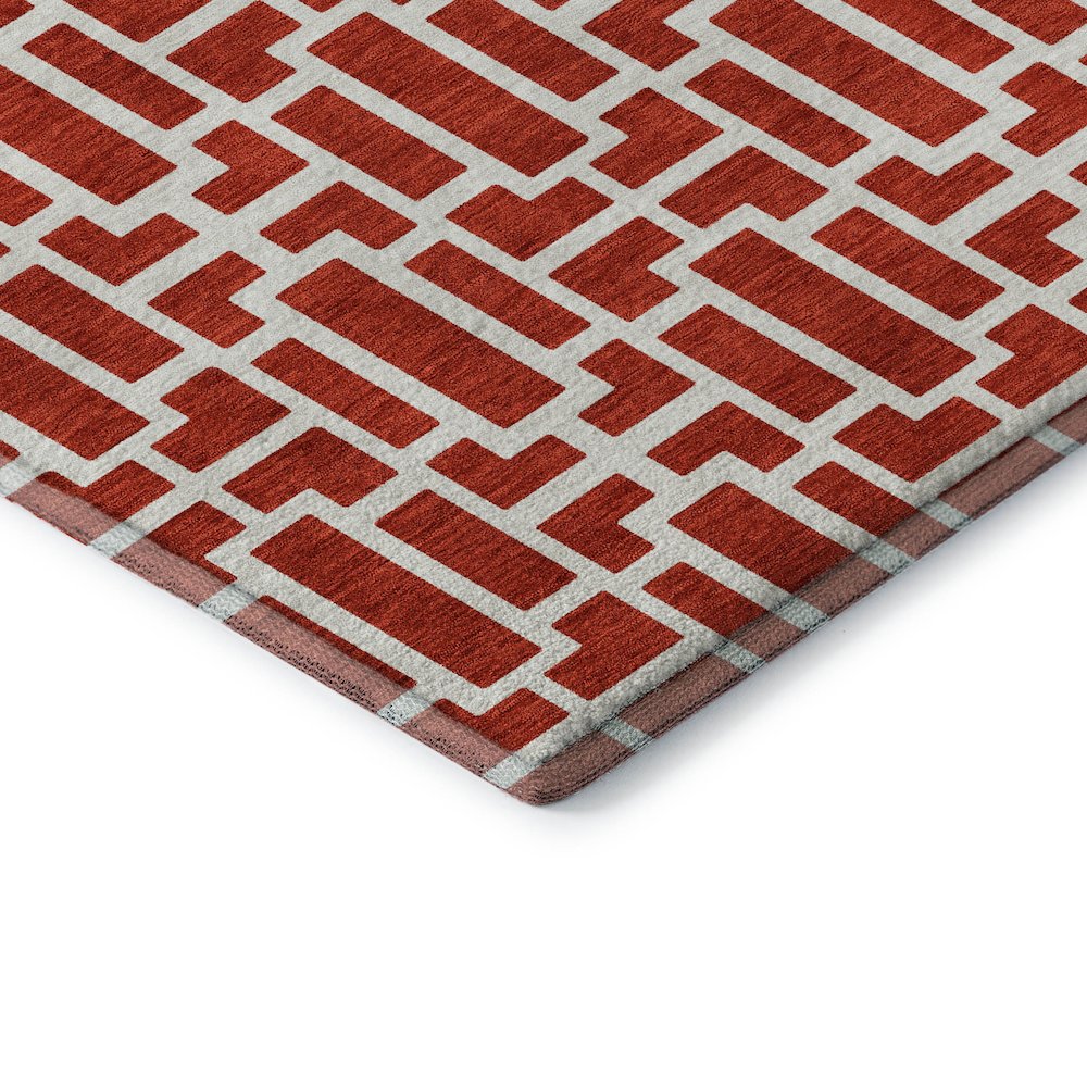 Premium Machine Washable Mayfield AMF916 Red 8' x 10' Rug. Picture 3