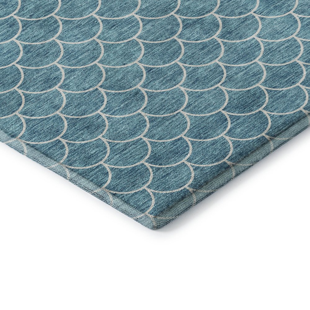 Premium Machine Washable Mayfield AMF933 Teal 8' x 10' Rug. Picture 3