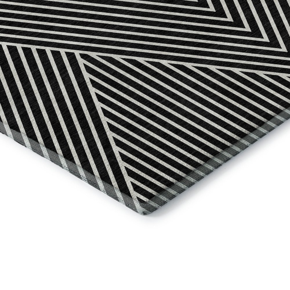 Premium Machine Washable Mayfield AMF937 Black 8' x 10' Rug. Picture 3