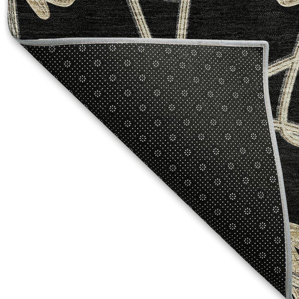Premium Machine Washable Mayfield AMF958 Black 8' x 10' Rug. Picture 2