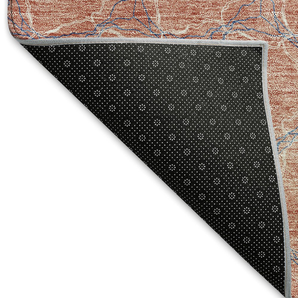 Premium Machine Washable Mayfield AMF960 Salmon 8' x 10' Rug. Picture 2