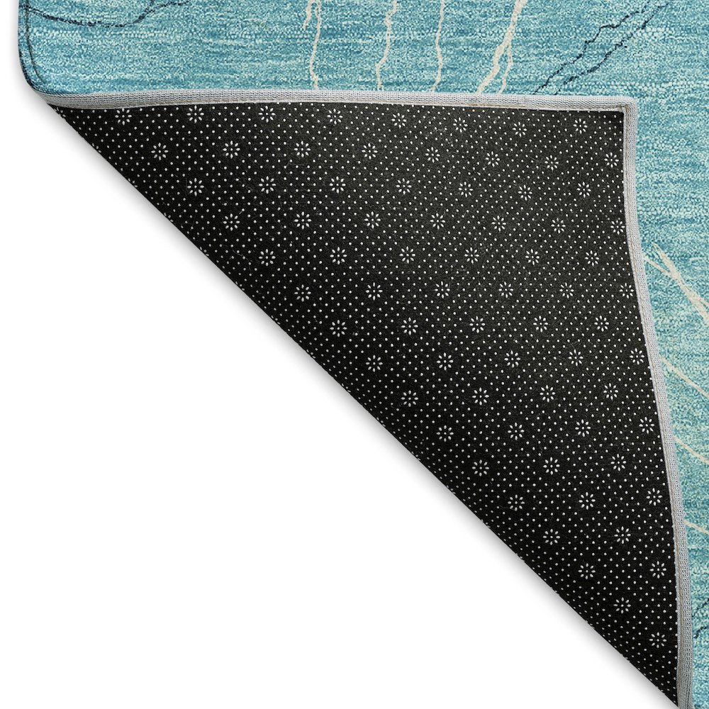 Premium Machine Washable Mayfield AMF968 Aqua 8' x 10' Rug. Picture 2