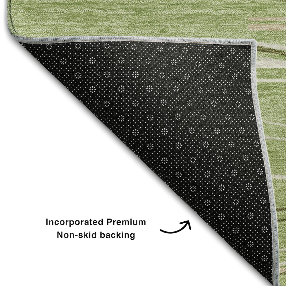 Premium Machine Washable Mayfield AMF996 Green 8' x 10' Rug. Picture 2