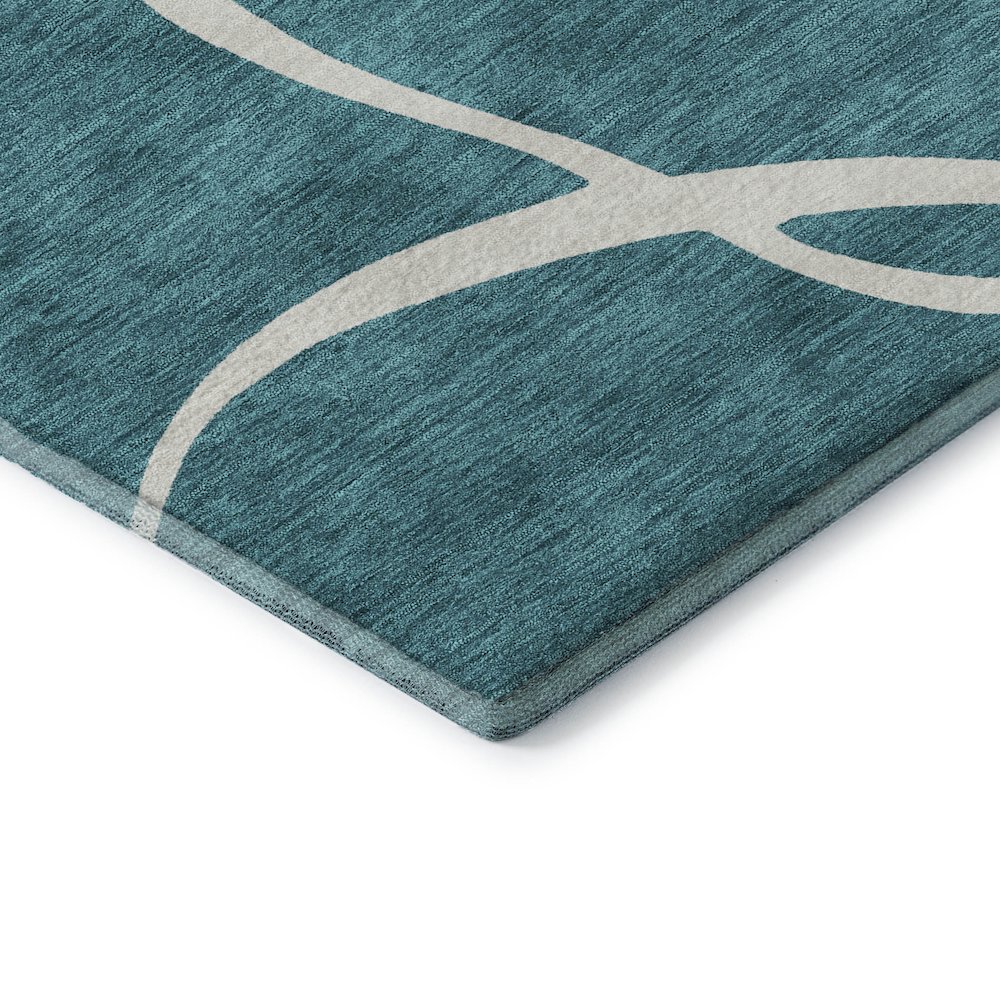 Premium Machine Washable Mayfield AMF999 Teal 8' x 10' Rug. Picture 3