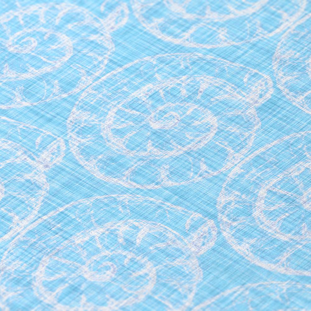 Indoor/Outdoor Surfside ASR41 Aqua Washable 8' x 10' Rug. Picture 7