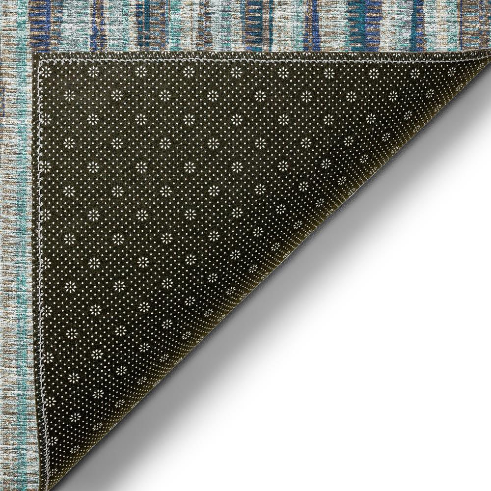 Waverly Ocean Contemporary Striped 8' x 8' Round Rug Ocean AWA31. Picture 4
