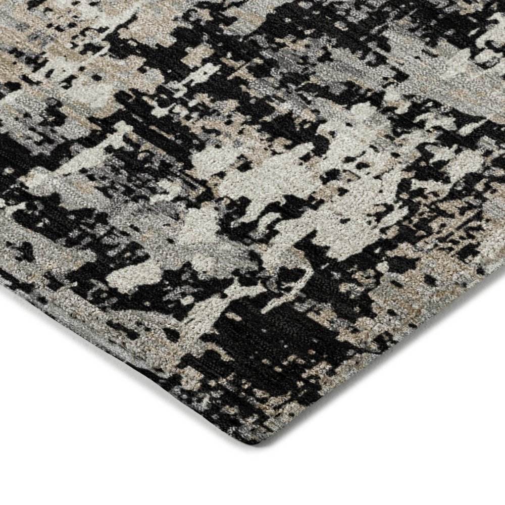 Luxury Washable Indoor/Outdoor Kochi Black 8' x 10' Rug. Picture 2