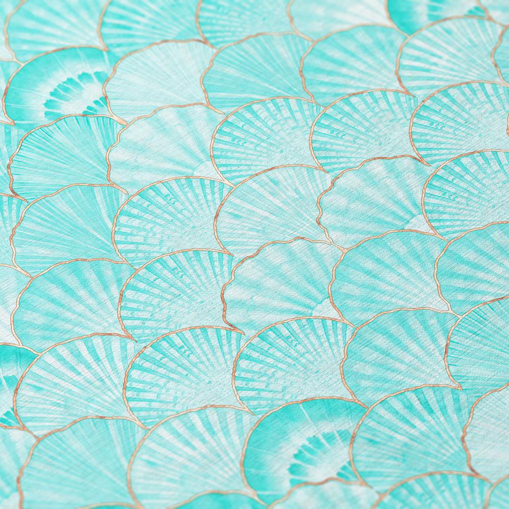 Indoor/Outdoor Surfside ASR32 Aqua Washable 8' x 10' Rug. Picture 7