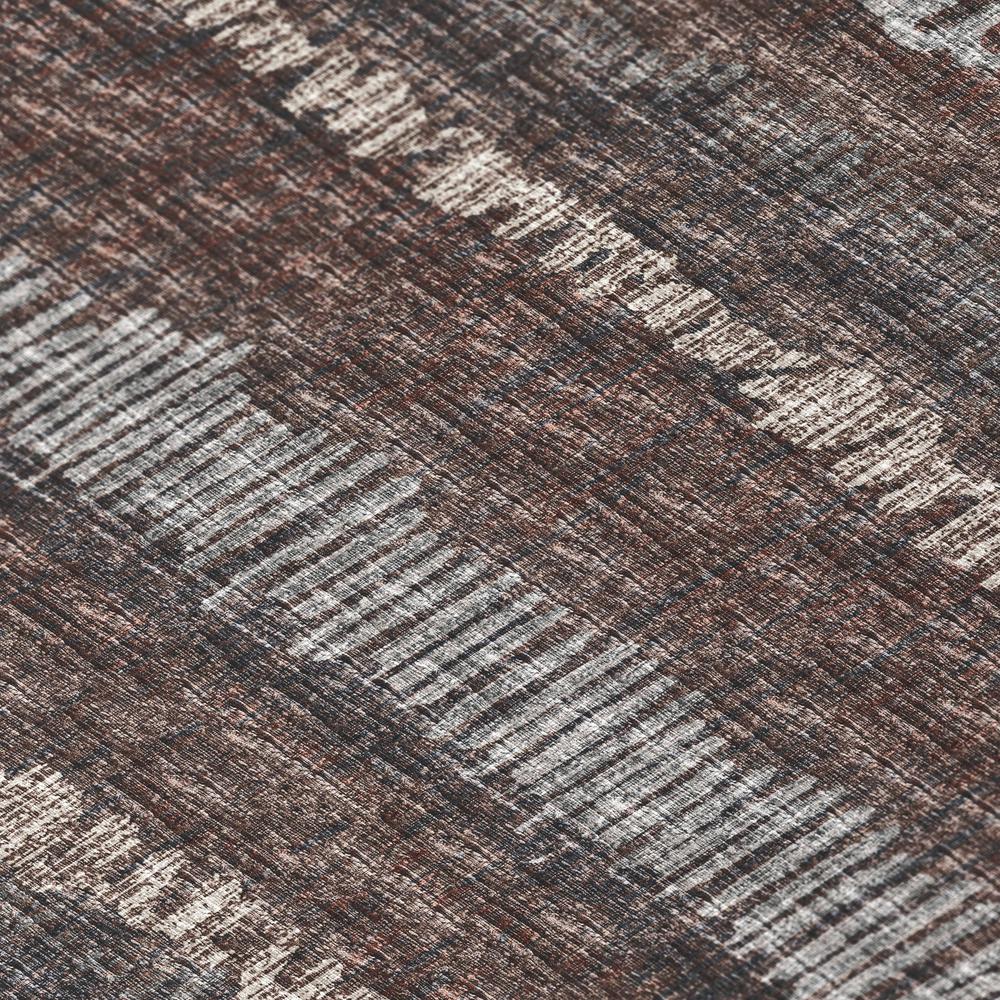 Rylee Brown Transitional Striped 8' x 8' Round Rug Brown ARY34. Picture 5