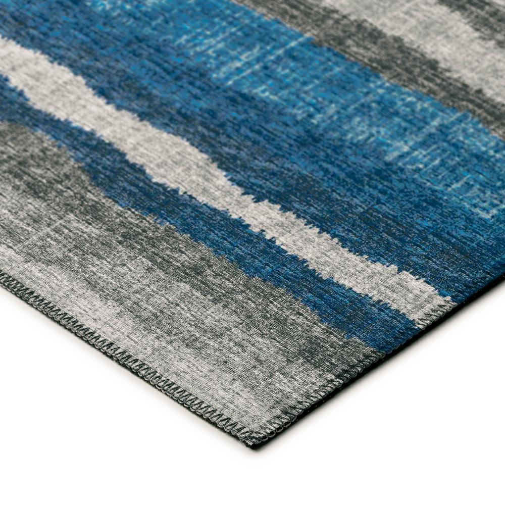 Bravado Blue Contemporary Striped 8' x 8' Area Rug Blue ABV37. Picture 3