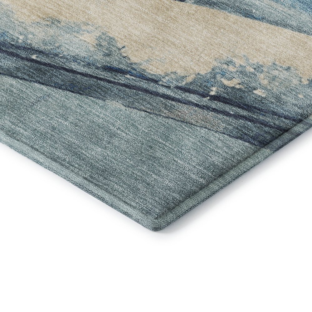 Luxury Washable Indoor/Outdoor Merry & Bright Blue 8' x 10' Rug. Picture 2