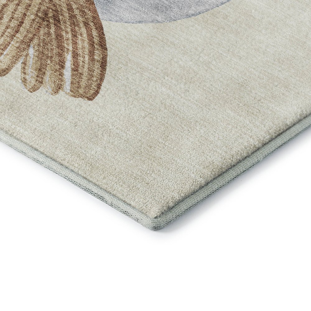 Luxury Washable Indoor/Outdoor Merry & Bright Ivory 8' x 10' Rug. Picture 2