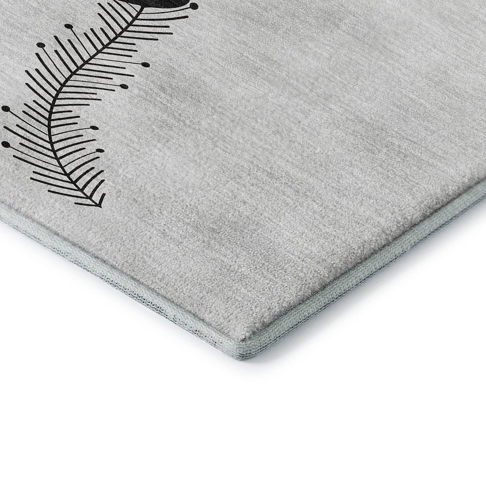 Luxury Washable Indoor/Outdoor Merry & Bright Silver 8' x 10' Rug. Picture 2
