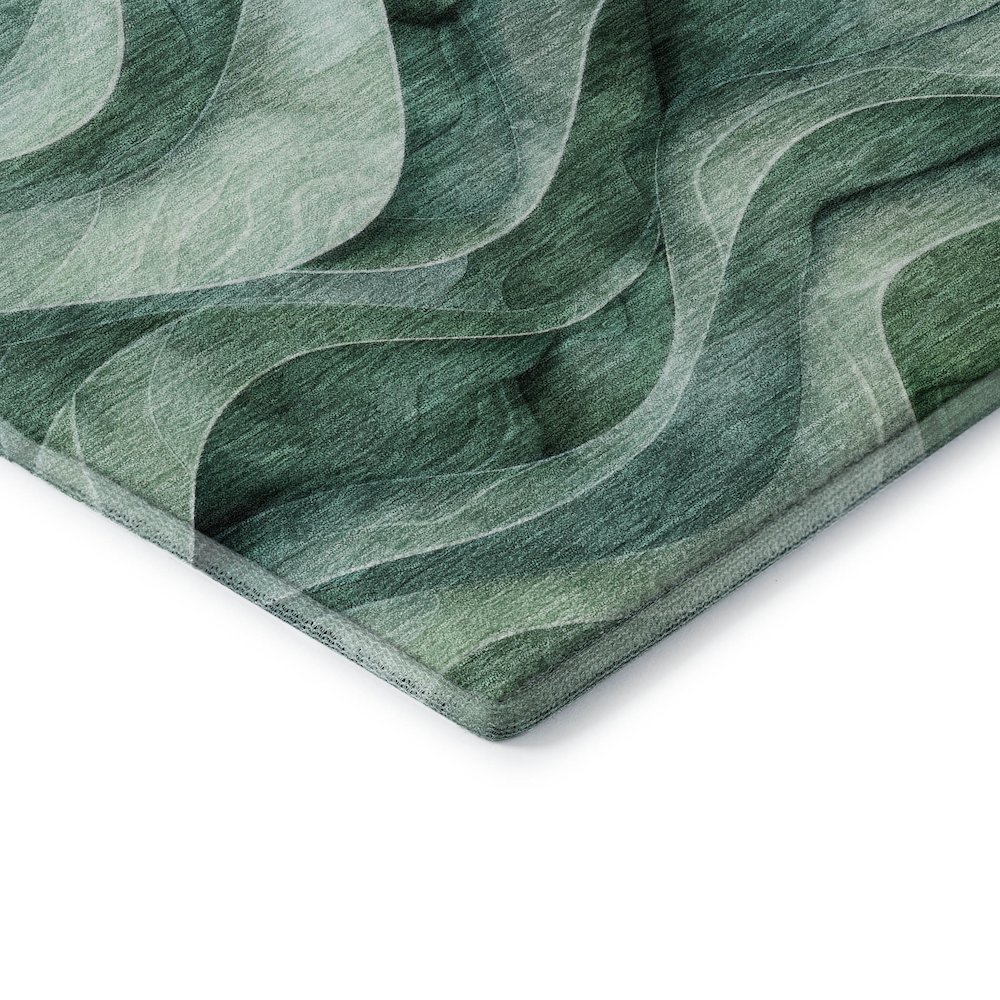 Machine Washable Indoor/Outdoor Pacifica Teal 8' x 10' Rug. Picture 2