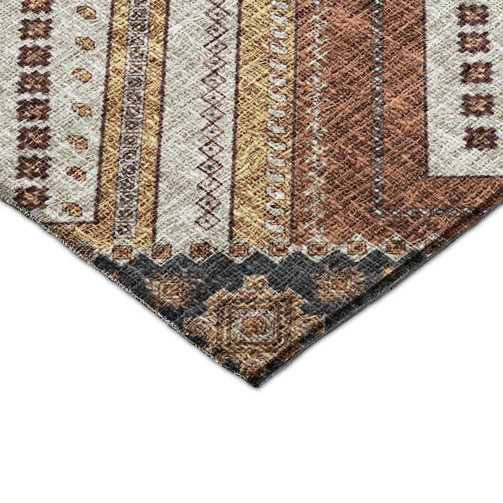 Luxury Washable Indoor/Outdoor Portico Copper 8' x 10' Rug. Picture 2