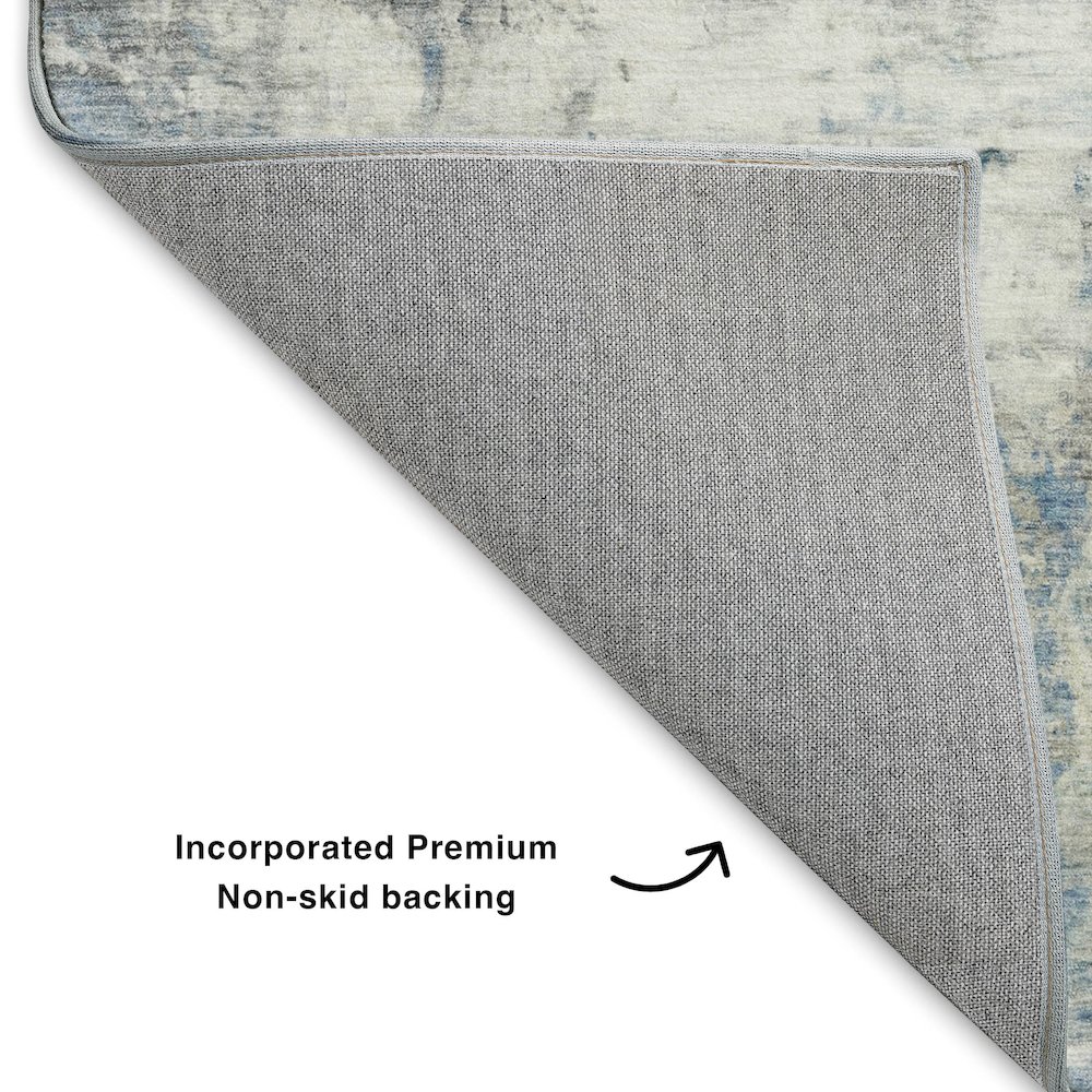 Luxury Washable Indoor/Outdoor Ravenna Blue 8' x 10' Rug. Picture 4