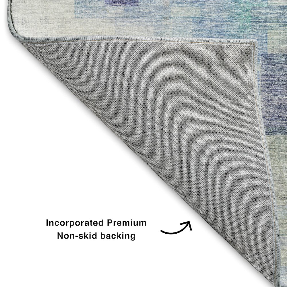 Luxury Washable Indoor/Outdoor Ravenna Blue 8' x 10' Rug. Picture 4