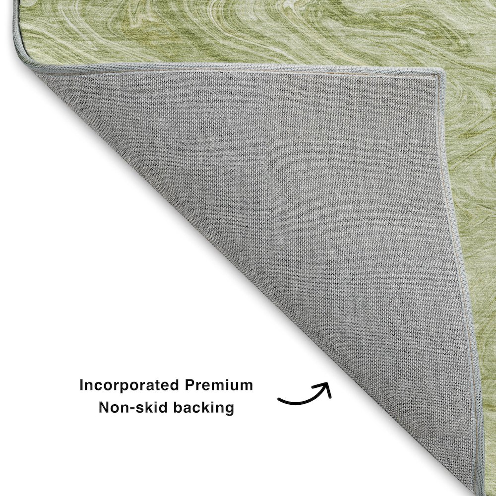 Luxury Washable Indoor/Outdoor Ravenna Sage 8' x 10' Rug. Picture 4