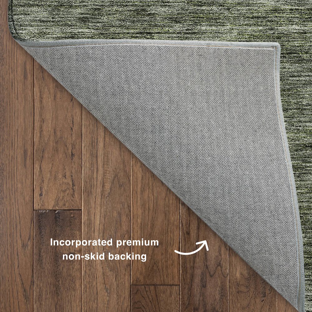 Luxury Washable Indoor/Outdoor Soft Essentials SE1 Green 8' x 10' Rug. Picture 4