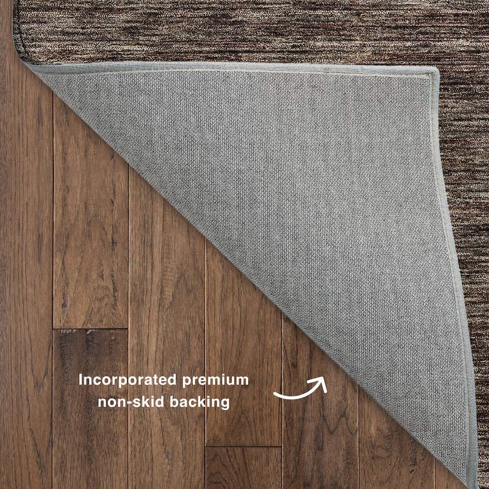 Luxury Washable Indoor/Outdoor Soft Essentials SE1 Brown 8' x 10' Rug. Picture 4