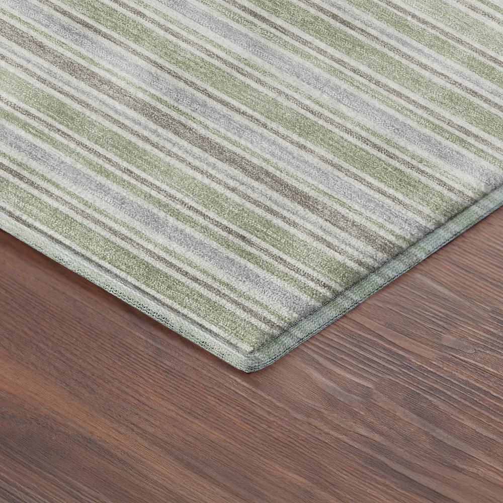 Luxury Washable Indoor/Outdoor Soft Essentials SE2 Green 8' x 10' Rug. Picture 2