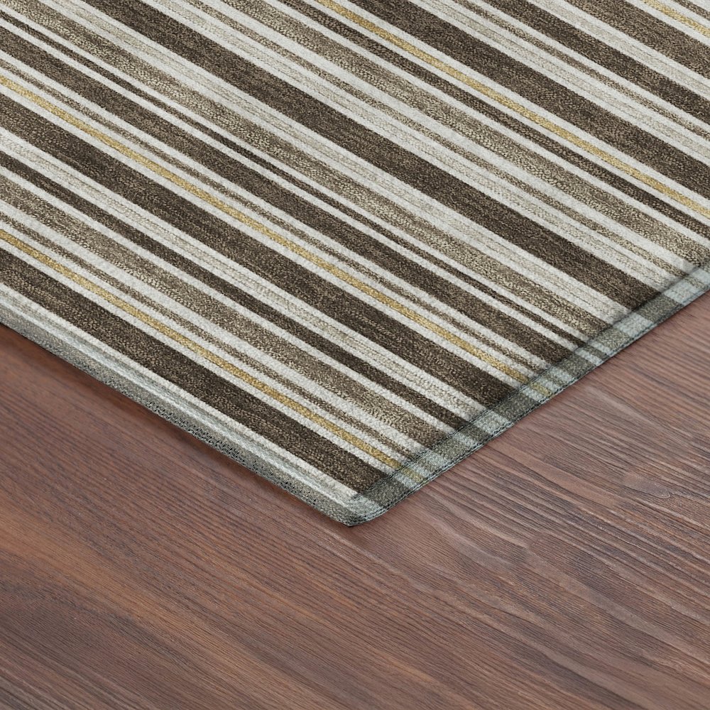 Luxury Washable Indoor/Outdoor Soft Essentials SE2 Brown 8' x 10' Rug. Picture 2