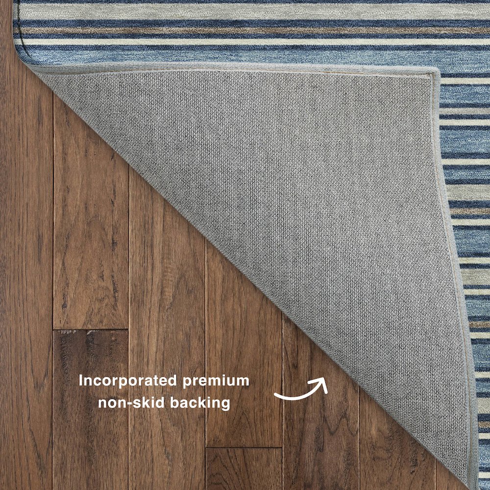Luxury Washable Indoor/Outdoor Soft Essentials SE2 Blue 8' x 10' Rug. Picture 4
