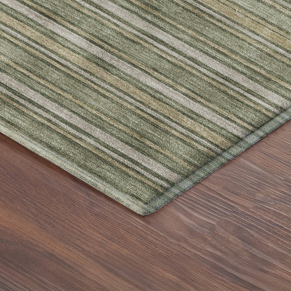 Luxury Washable Indoor/Outdoor Soft Essentials SE2 Green 8' x 10' Rug. Picture 2