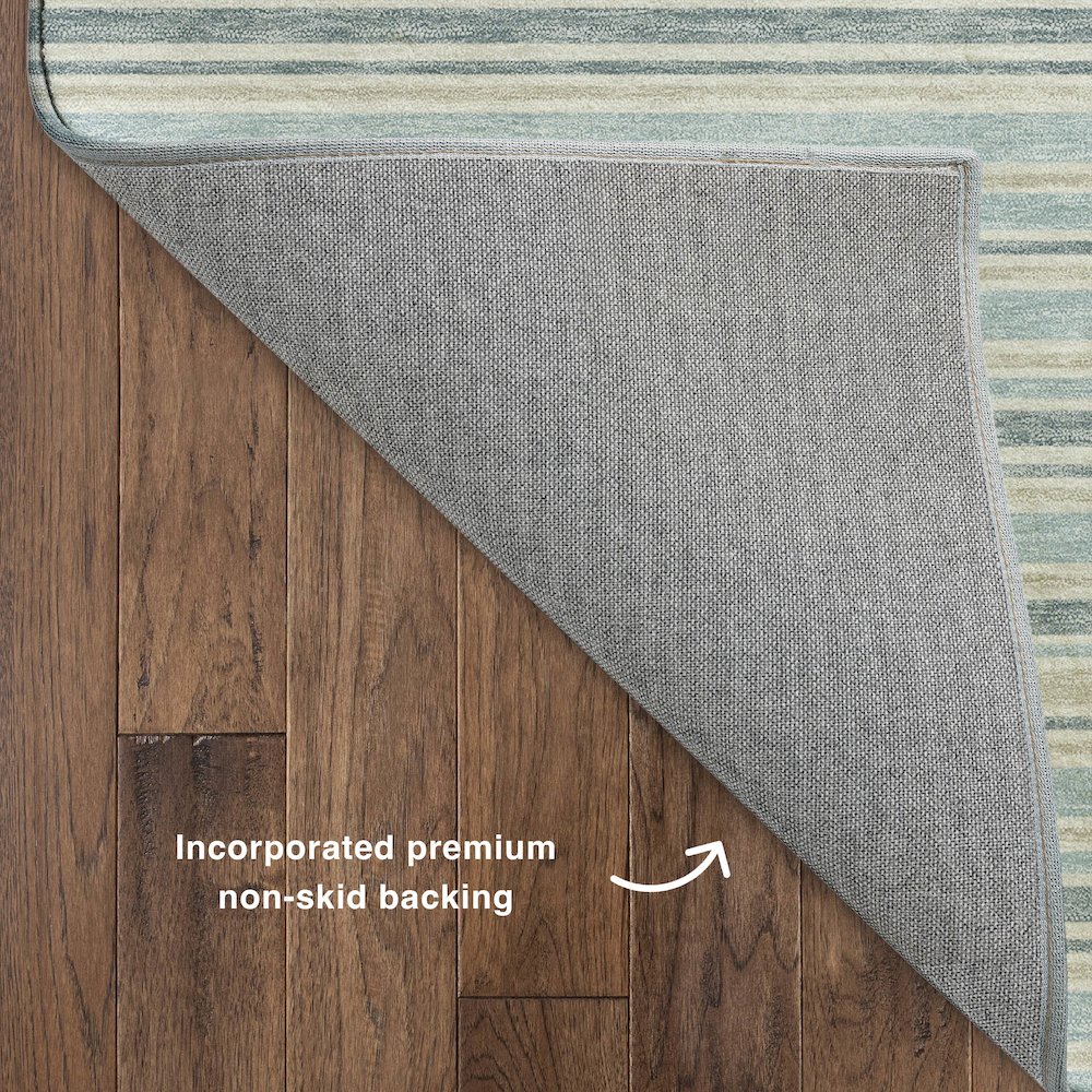 Luxury Washable Indoor/Outdoor Soft Essentials SE2 Blue 8' x 10' Rug. Picture 4