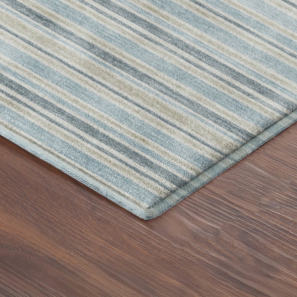 Luxury Washable Indoor/Outdoor Soft Essentials SE2 Blue 8' x 10' Rug. Picture 2