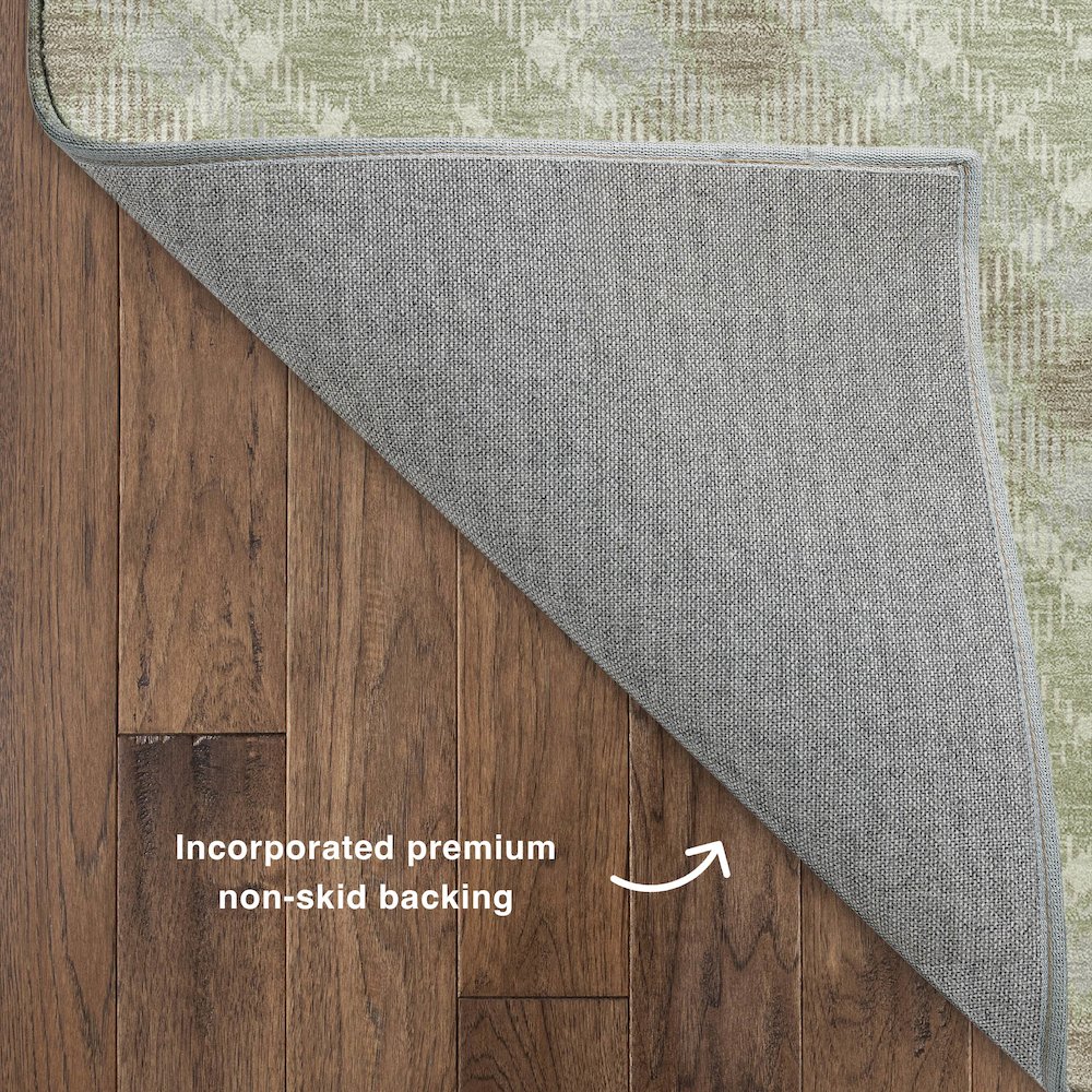 Luxury Washable Indoor/Outdoor Soft Essentials SE3 Green 8' x 10' Rug. Picture 4