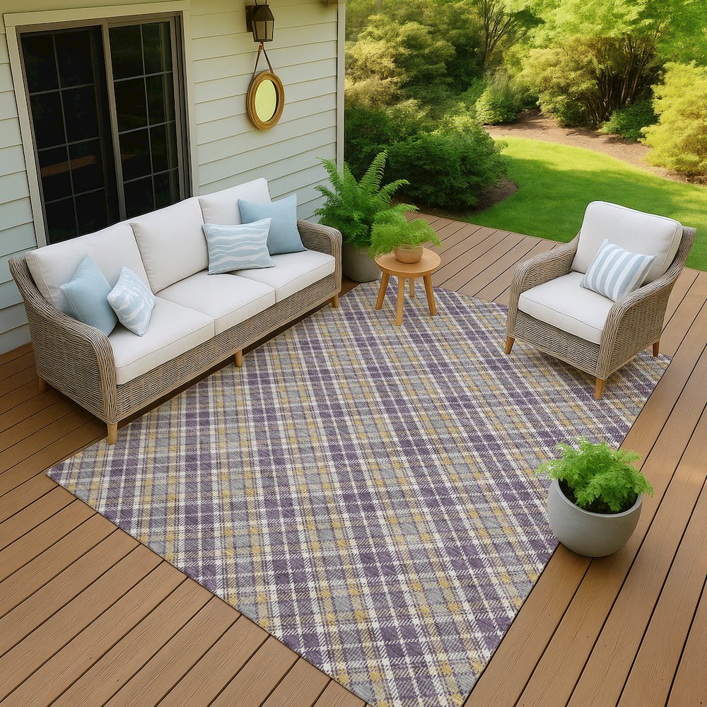 Luxury Washable Indoor/Outdoor Soft Essentials SE3 Purple 10' x 14' Rug. Picture 7
