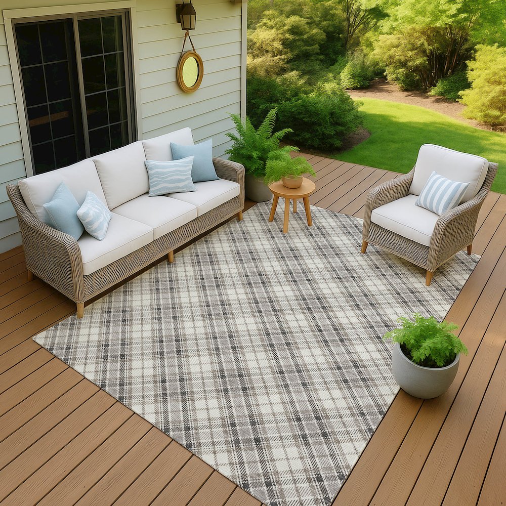 Luxury Washable Indoor/Outdoor Soft Essentials SE3 Ivory 10' x 14' Rug. Picture 7
