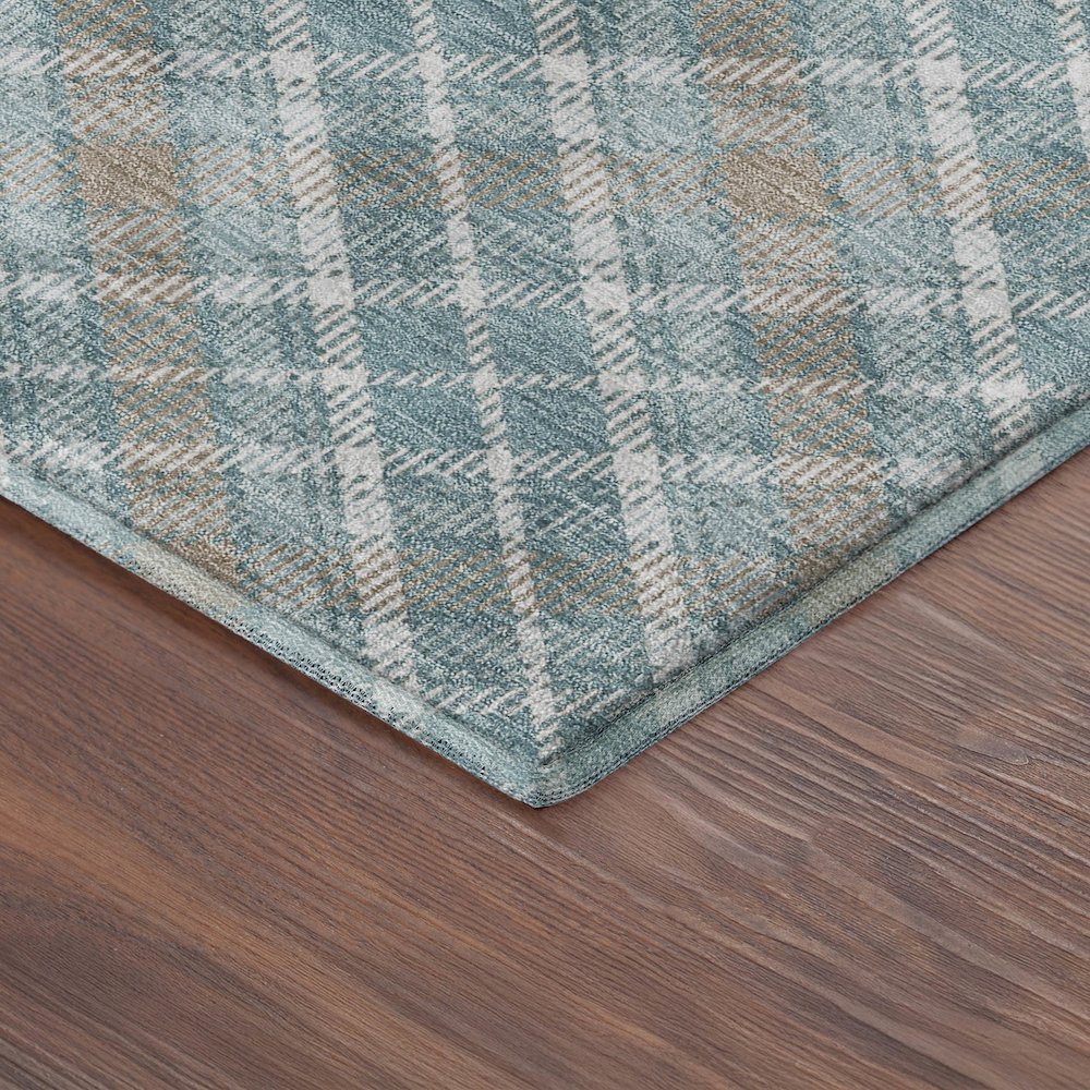 Luxury Washable Indoor/Outdoor Soft Essentials SE3 Teal 8' x 10' Rug. Picture 2