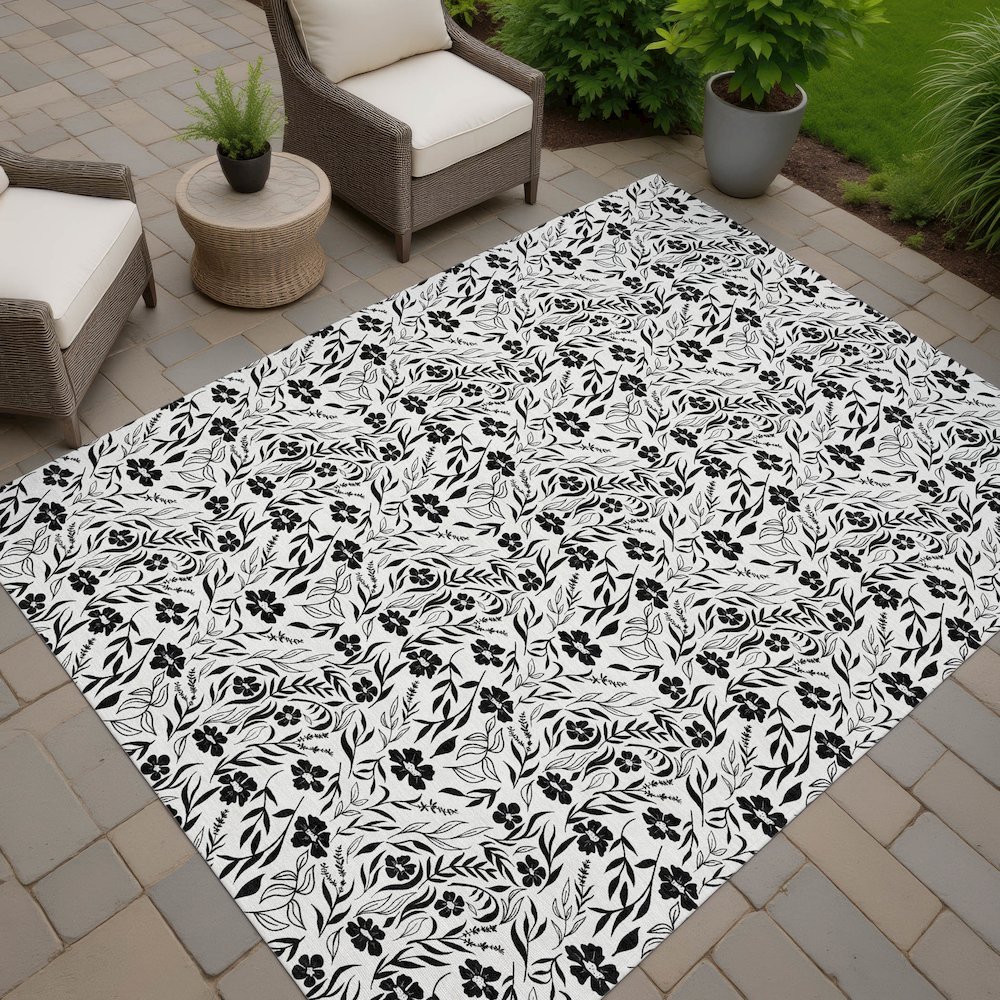 Luxury Washable Indoor/Outdoor Soft Essentials SE4 Ivory 10' x 14' Rug. Picture 7