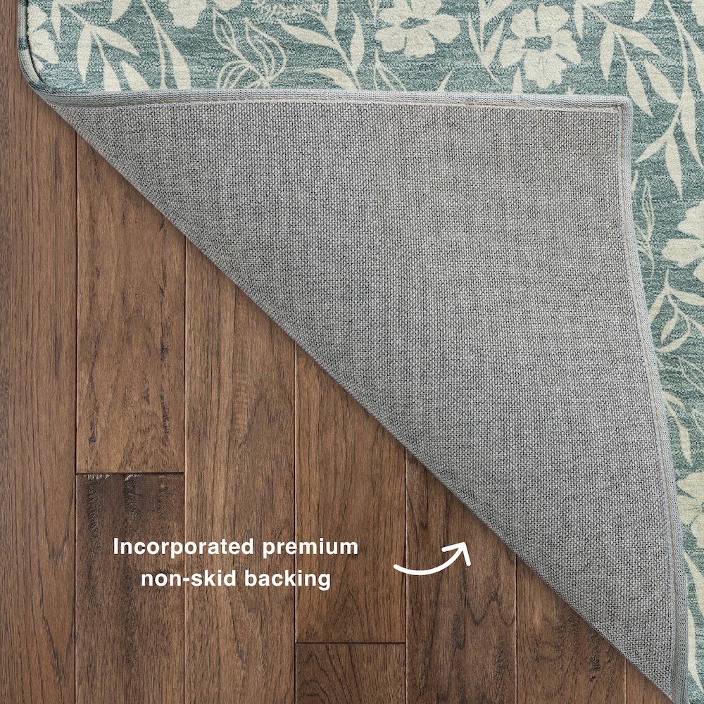 Luxury Washable Indoor/Outdoor Soft Essentials SE4 Teal 8' x 10' Rug. Picture 4