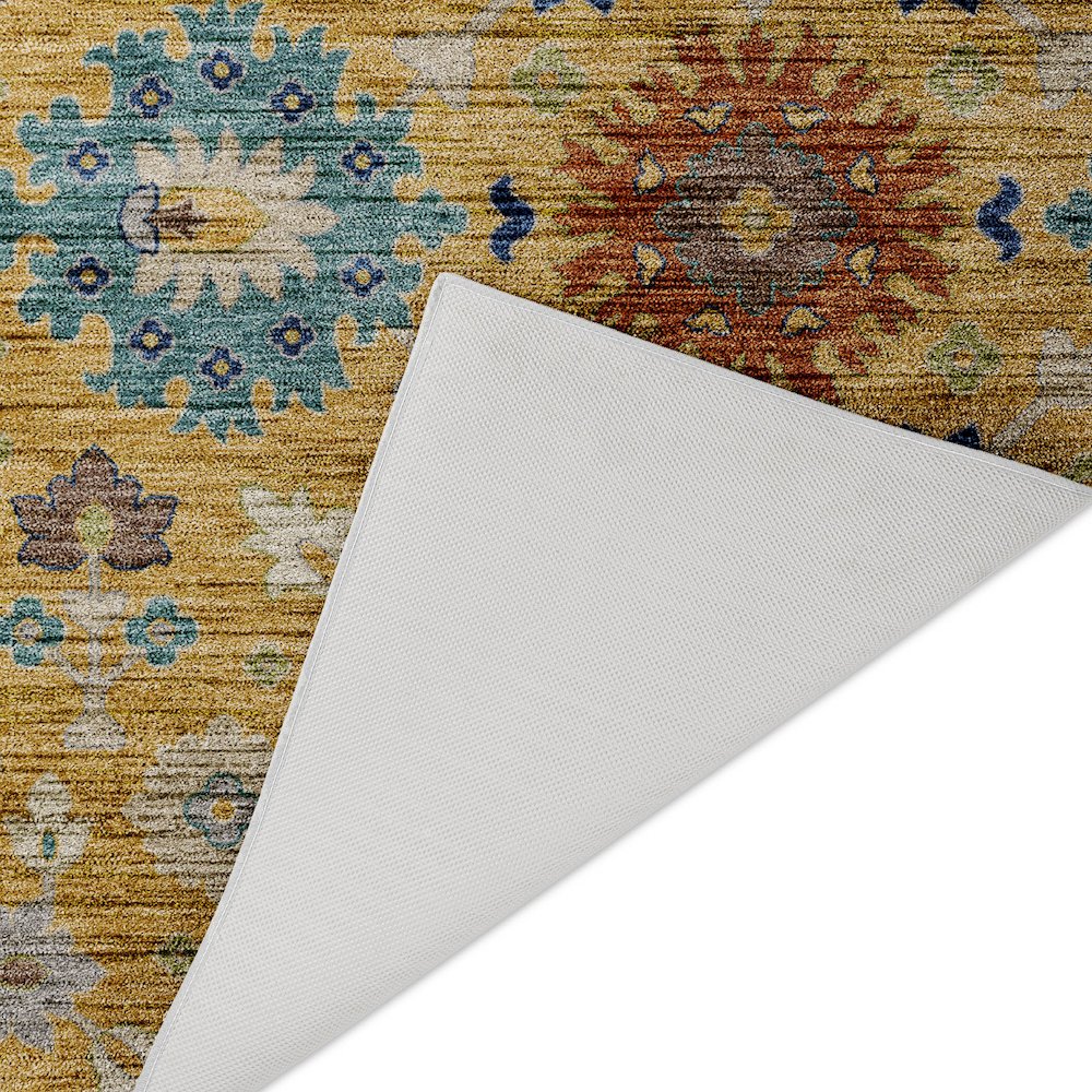 Indoor/Outdoor Silk Road Turmeric 8' x 8' Round Rug. Picture 4