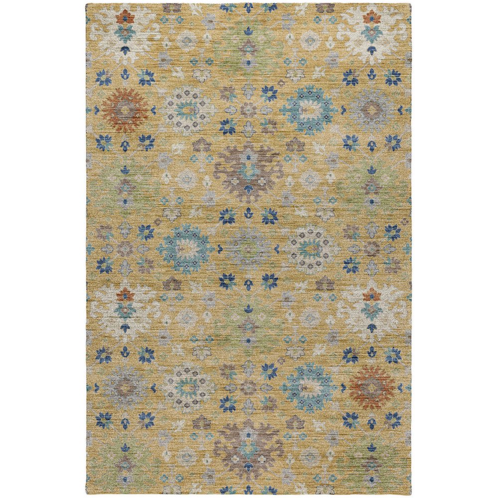 Indoor/Outdoor Silk Road Turmeric 10' x 14' Rug. Picture 1