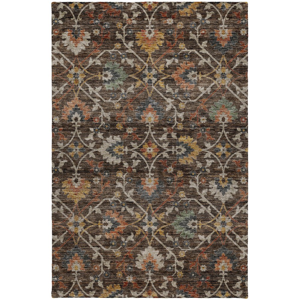 Indoor/Outdoor Silk Road Chocolate 10' x 14' Rug. Picture 1