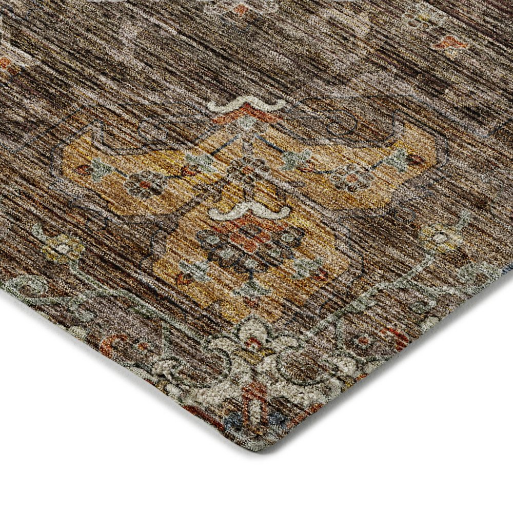 Indoor/Outdoor Silk Road Chocolate 8' x 8' Round Rug. Picture 2